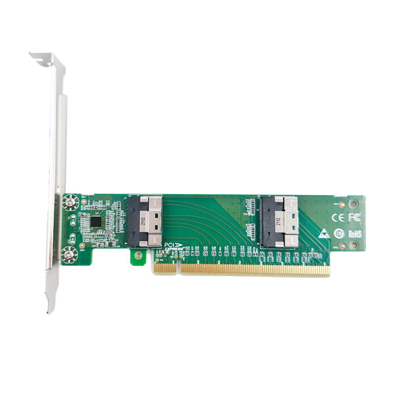 XIC PE4165-4IL  PCIe 4.0 x16 to Two SlimSAS SFF-8654 8i Adapter