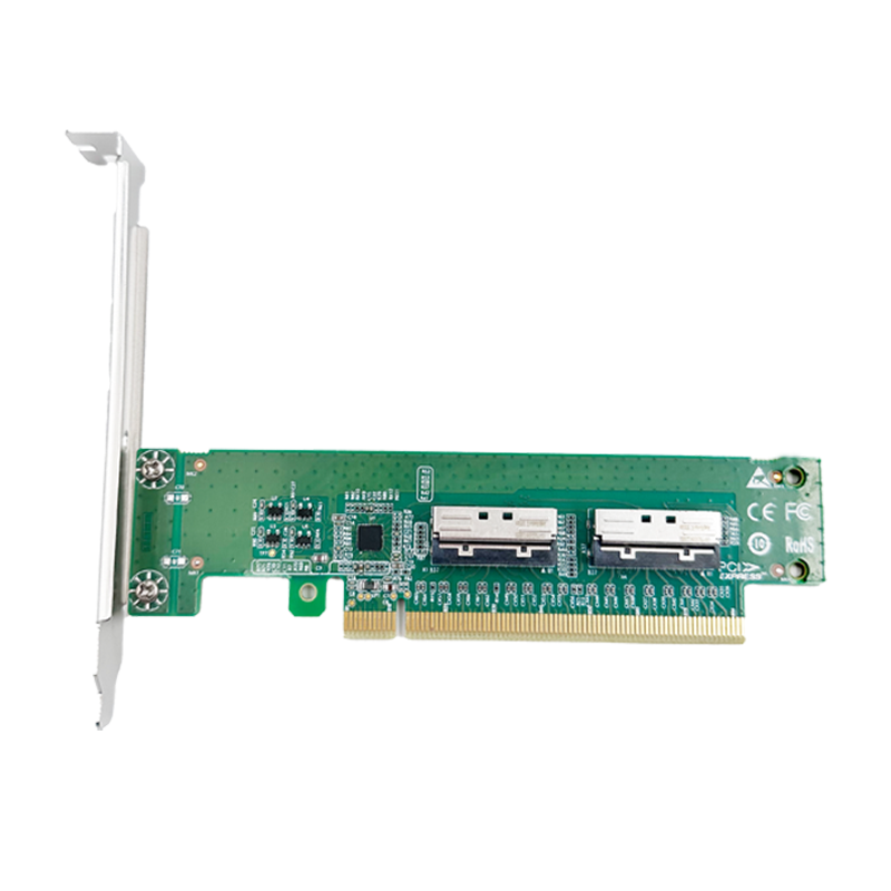 XIC PE5160-4IL  PCI Express x16 to Two MCIO 8i NVMe Adapter