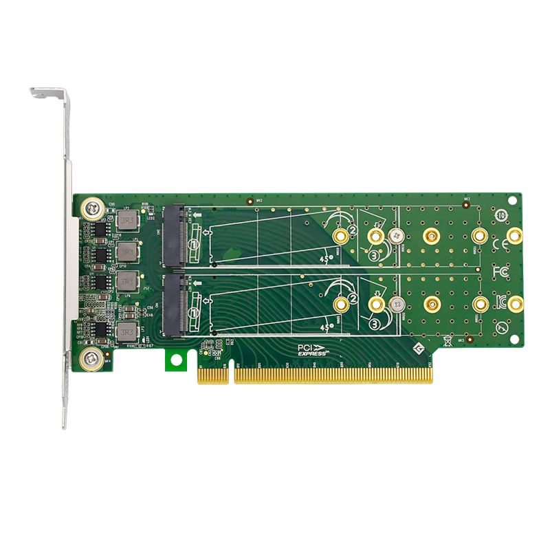 XIC PE3162L PCIe x16 to 4-Port M.2 NVMe SSD Adapter- Low Profile