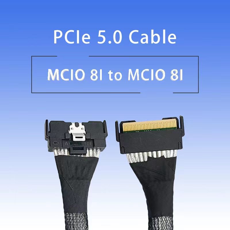 PCIe 5.0 MCIO 8i str to MCIO 8i str Cable