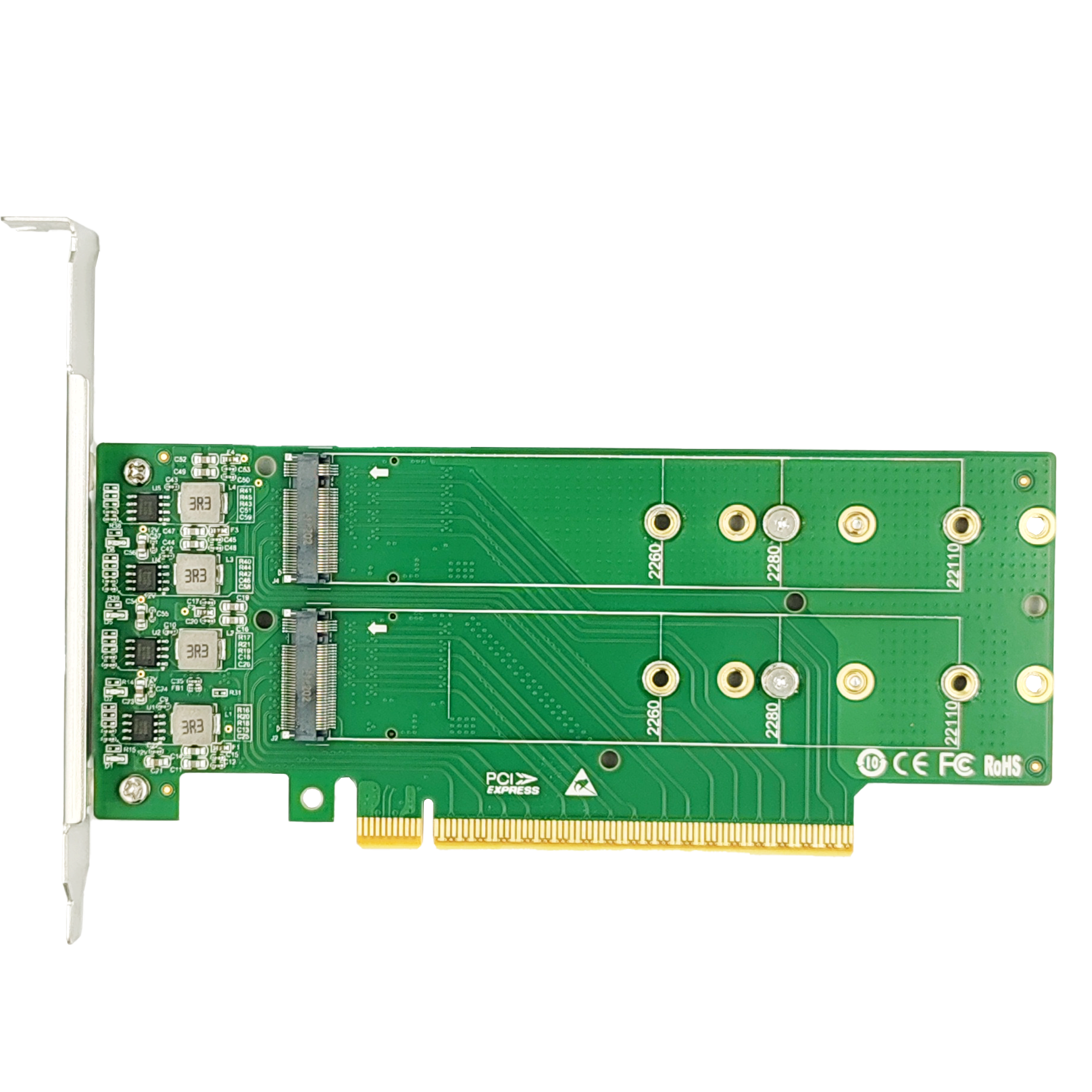 XIC PE5162 PCIe5.0 x16 to 4-Port M.2 NVMe SSD Adapter- Low Profile