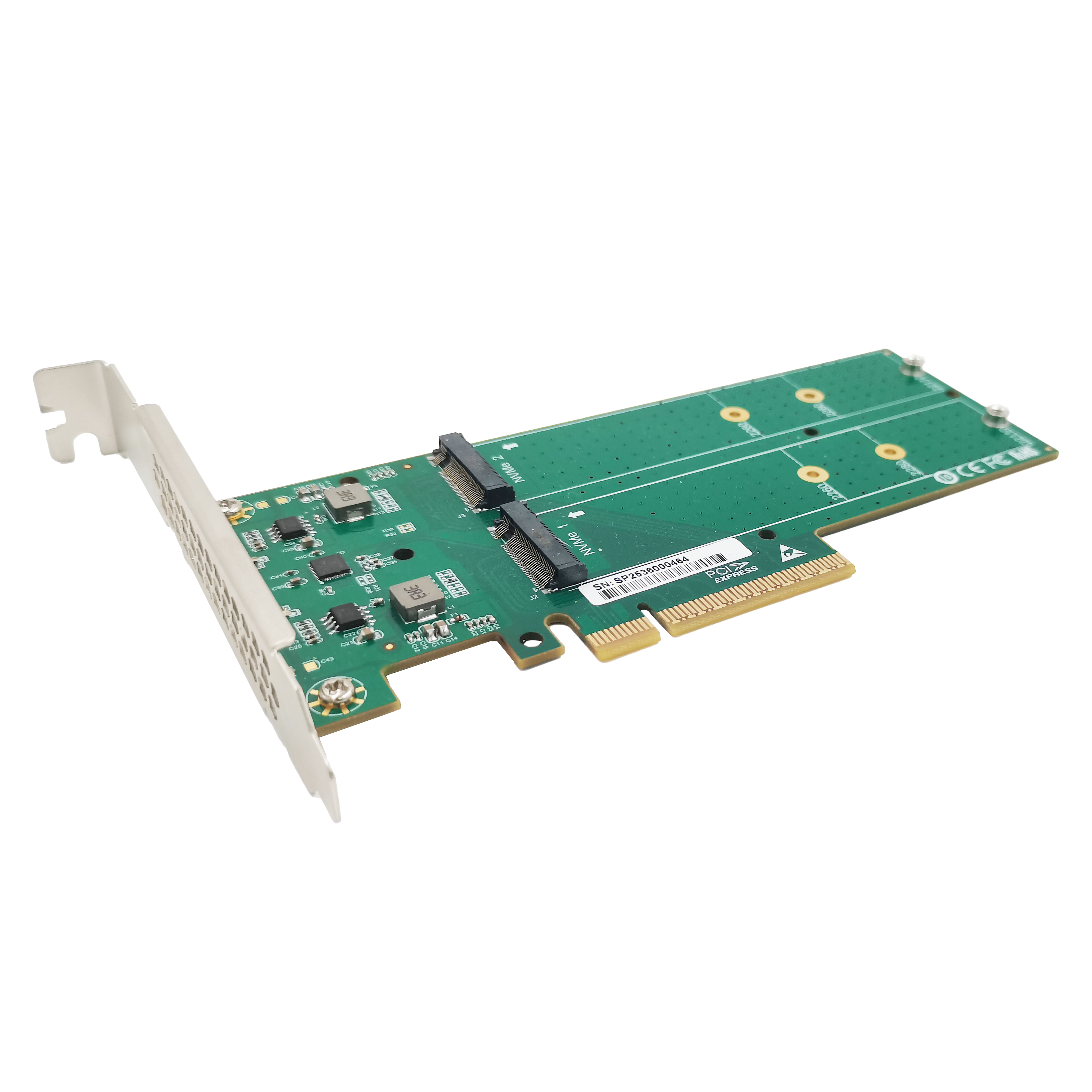 XIC PE582 PCIe5.0 x8 to 2 Port M.2 G5 NVMe SSDs Adapter